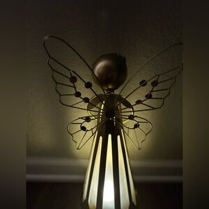 Outdoor indoor Gold metallic Metal Angel Fairy Garden Accent